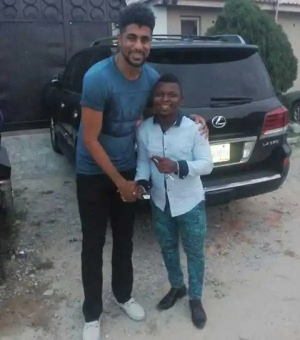 See The Height Difference Between BBNaija Thin Tall Tony & This Man (Photo)